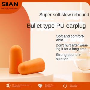 Protection auditive jetable certifiée CE en gros, bouchons d'oreilles, isolation phonique, réduction du bruit, mousse à mémoire de forme, type à fil, rebond lent - Product Image 5