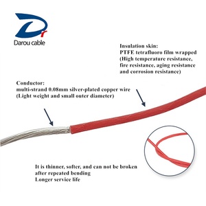 Câble d'alimentation en cuivre toronné rouge noir jaune bleu vert AWM3135 20-30 AWG <span class=keywords><strong>Isolation</strong></span> en silicone souple Marque Darou - Product Image 2