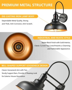 Đèn tường ngoài trời cảm biến chuyển động PIR, chống bụi, sáng từ bình minh đến tối, IP44, dùng cho sân vườn, không bao gồm bóng đèn E26 - Product Image 3