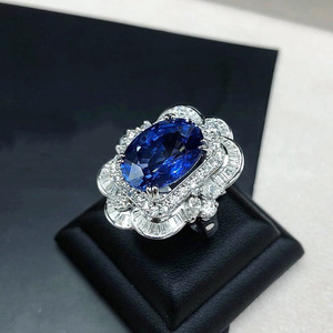 Anello con Design Ovale a Forma di Rosa, Colore Blu, Stile Elegante per Donne - Product Image 6