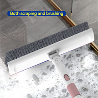 Nettoyage des carreaux de sol à long manche 2 en 1 Balai raclette Brosse à récurer les sols Brosse à récurer les sols