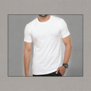FIT CHAMP Camiseta de Punto Personalizada para Hombre, 100% Algodón, Corte Regular, Cuello Redondo, Manga Corta, Informal, Ecológica, de Secado Rápido, para Verano - Product Image 3