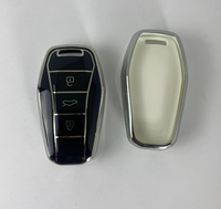 Fabricant chinois, vente en gros de pièces automobiles, coque de clé de voiture en TPU souple avec bord doré ou argenté pour Volkswagen vw Sol Sehol Jac