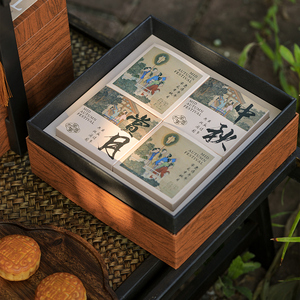 Bán Buôn Trung Thu Mooncake Hộp Quà Tặng Tùy Chỉnh 8 Miếng Hai Lớp Lòng Đỏ Trứng Sắc Nét Hộp Bìa Rỗng Hộp Quà Tặng Cho Thực Phẩm - Product Image 4