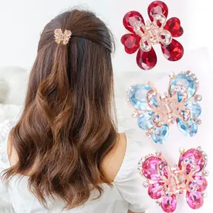 3Cm Koreaanse Haarspeld Vrouw Grijp Clip Strass Mini Haargrepen Voor Meisje Vlinder Metaal Kristal Kleine Maat Haarklauw Clip
