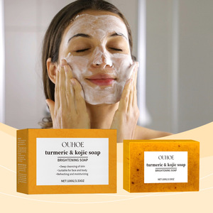 Jabón Limpiador Suave de Limón y Cúrcuma, Jabón Facial y Corporal Natural Aclarante con Vitamina C y Curcumina, OEM - Product Image 2