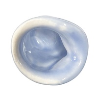 Accessoires de couture écologiques pour tailleurs sur mesure : Nœud en ruban en forme de chapeau en céramique et porcelaine bleu clair/blanc/jaune