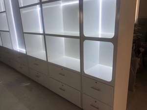 2021 ultima LED Enorme Smalto Scaffale del Supermercato Visualizzazione Scaffale Cremagliera Su Misura Moderna Mdf Banco di mostra per il Negozio di Vendita Al Dettaglio - Product Image 4