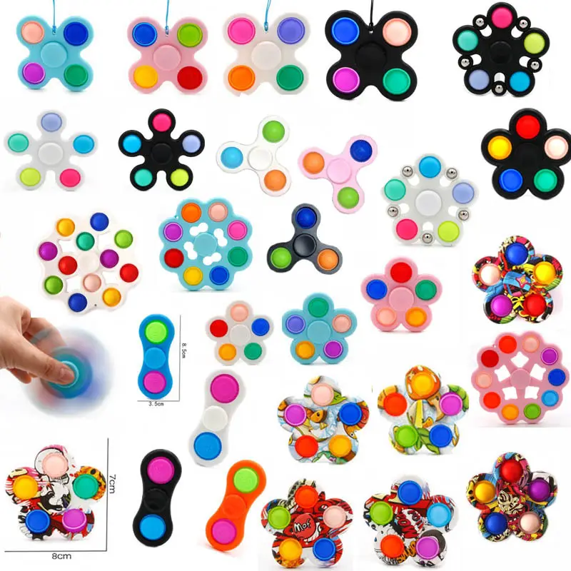Stress Relief Toys Mini Fidget Stress Relief Spinning Top Toy Simple Press Spinner for Kids