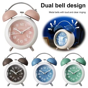 Dubbele Klok Wekker Met Creatief Arabisch Nummer Wijzerplaat Dempen Mechanisch Quartz Alarm Digitaal <span class=keywords><strong>Display</strong></span> Voor Huishoudelijk Gebruik - Product Image 2
