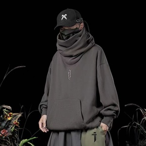 Cyberpunk Style Clothing Double Neck <strong>Hoodie</strong> <strong>Techwear</strong> Harajuku Men's <strong>Hoodie</strong> Hip Hop Streetwear Pullover <strong>Hoodie</strong> - Product Image 6