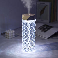 YINHI Mini Humidificateur Évaporatif en Verre RGB 7 Couleurs <0.5L, Veilleuse Aromathérapie, Minuteur, Protection Contre la Sécheresse, Type-C