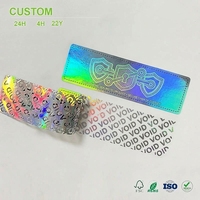 Étiquettes holographiques personnalisées inviolables avec motif bouclier et clé et démonstration de résidus annulés pour l'emballage sécurisé de la chaîne de dépossidation