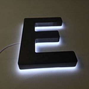 Letrero Luminoso Hola de Acero Inoxidable Negro de Alta Calidad, Resistente al Agua, con Retroiluminación LED para Tienda - Product Image 5