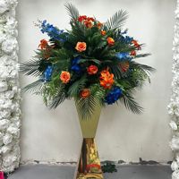 Bola Bunga Sutra Buatan Warna Biru Langit Oranye Hijau Turtle Back untuk Dekorasi Pernikahan Romantis, Pesta Dalam/Luar Ruangan, Hotel