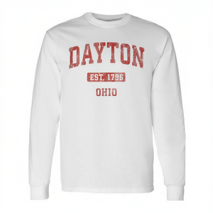 Dayton Ohio Est 1796 T-shirt a maniche lunghe Abbigliamento sportivo vintage atletico - Product Image 2