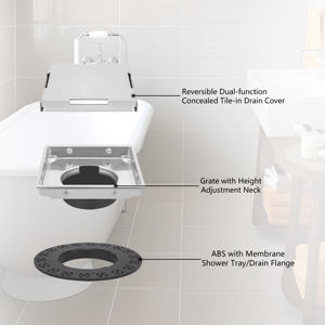 Ralo de Chuveiro Oculto Retangular de 4,5 Polegadas em Aço Inoxidável 304 Moderno, Invisível, Reversível e de Dupla Função para Banheiro - Product Image 3