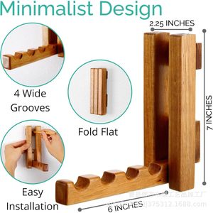 Wooden Wall <b>Hooks</b> Foldable <b>Coat</b> <b>Hooks</b> Solid <b>Wood</b> Rectangle Shape Wall Mounted Multi Purpose Entryway Hat <b>Hook</b> - Product Image 3