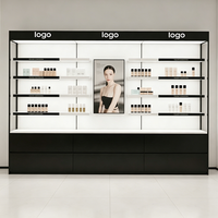 Vitrine de présentation de cosmétiques sur mesure de haute qualité pour salons de beauté et magasins commerciaux – Comptoir de présentation noir/blanc pour maquillage et soins de la peau