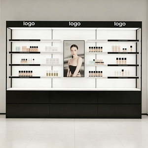 Vetrina Espositiva per Cosmetici di Alta Qualità Personalizzata per Saloni di Bellezza e Negozi Commerciali, Espositore per Trucchi e Prodotti Skincare Nero/Bianco - Product Image 2