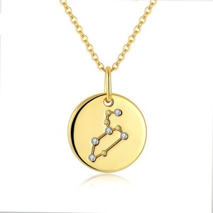 Nouveauté 2024 : Collier Horoscope en Acier Inoxydable Poli Miroir, Anti-ternissement, Plaqué Or, Chaînes Tendance, Vente en Gros - Product Image 5
