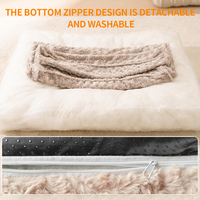 LZZ Fabricant Pelucheux Fourrure de Lapin Lavable Amovible Épais Coussin de Lit pour Chien avec Oreiller en Os