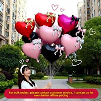Fu Xin Pengiriman Cepat Balon Foil Aluminium Bentuk Hati 22 Inch untuk Latar Belakang Pernikahan, Hari Valentine, dan Dekorasi Belanja