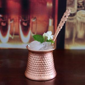 กระติกน้ำนม/กาแฟแบบมีหูจับ ขนาด 350 มล. ลายค้อนตอก จุดประกายไฟ สีทองแดงเคลือบ แบบตุรกี - Product Image 4