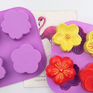 Moule en silicone écologique à 4 cavités pour la fabrication de gâteaux, bougies, résine et savon, formes personnalisées variées (fleurs), échantillon gratuit, OEM ODM - Product Image 2
