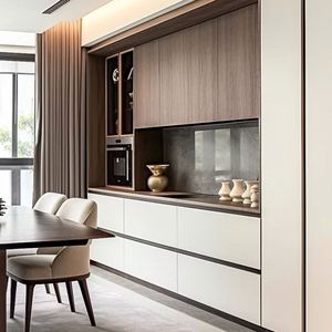 Armoires de cuisine modernes de luxe en bois massif acajou écologiques pour le rangement de la cuisine et la rénovation complète - Product Image 1