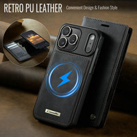 Funda Cartera Desmontable CaseMe para 17 Pro Max, 2 en 1, Carga Inalámbrica Rápida, Multifuncional, Antigolpes, con Ranuras para Tarjetas