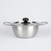 Wok classique en acier inoxydable 24cm ensemble de marmites à soupe ramen coréennes pour le camping en plein air nouilles instantanées fruits de mer stock de cuisson en métal