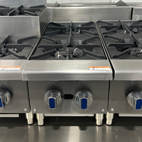 Plaque de cuisson à gaz portable et économe en énergie pour cuisine professionnelle, avec pieds réglables, 2/4/6 brûleurs