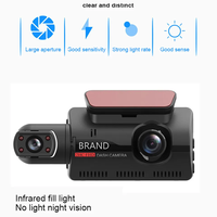 Telecamera da cruscotto Full HD a doppia lente con WiFi, schermo LCD, registratore video e scatola nera