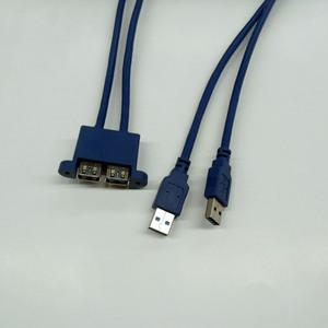 Cable de extensión Lung Kay Usb 3.0 Am a Af, 2 puertos, cable de datos de alambre de cobre azul para conexión de computadora - Product Image 3