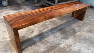 Banco Largo de Madera con Borde Natural para Cocina, Jardín, Patio, Parque, Comedor, Precio de Fábrica Moderno - Product Image 4