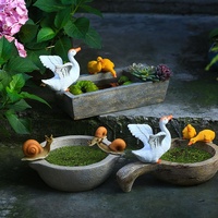 Pot Bunga Hidroponik Bentuk Bebek dari Resin Ramah Lingkungan dengan Desain Hewan Ukiran Tangan untuk Dekorasi Rumah & Taman