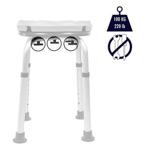 Round <b>Bathroom</b> Shower <b>Stool</b> (100 kg), <b>Bathroom</b> Chair Bench for Seniors KMINA K30027 - Product Image 4