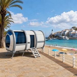 Casa Capsula Fronte Mare Prefabbricata Modulare, Unità Resort sulla Spiaggia con Vista Panoramica sul Mare, Casa Mobile - Product Image 1