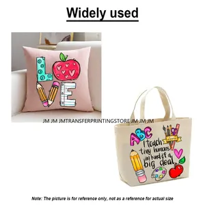 Pegatinas DTF Termoadhesivas Lavables Preppy Bruh We Back Doodle Teacher Club para Material Escolar, Listas para Prensado en Textiles - Product Image 6