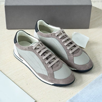 Sneakers en cuir véritable italien et daim pour homme, bicolores, semelle légère et confortable, pour la marche quotidienne et les occasions professionnelles