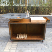 Table de foyer/barbecue en acier, salle de football résistante aux intempéries, barbecue
