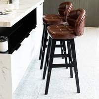 Tabouret de Bar en cuir moderne rustique nordique classique haut comptoir de cuisine chaise en métal dossier réglable pour mariages hôtels salon