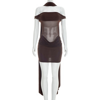 Robe pour femmes Viviblook J26DS053, nouvelle robe de soirée courte en maille plissée avec ruban sur l'épaule pour femmes