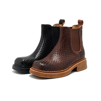 Bottes pour femmes à bout carré, talon haut, imperméables, respirantes, confortables, légères, en tissu élastique