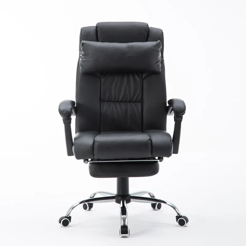 E-Commercial PU Leather Office Chair Ergonomic Chair Office With Footrest