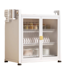 Étagère à vaisselle moderne à trois niveaux en métal non pliable, rangement pour baguettes, armoire de cuisine anti-poussière, étagère de <span class=keywords><strong>porte</strong></span> de <span class=keywords><strong>placard</strong></span> - Product Image 1