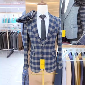 2025 hommes <span class=keywords><strong>3</strong></span> pièces formel Plaid costumes respirant et imperméable mariage pantalon <span class=keywords><strong>costume</strong></span> pour grande taille hommes africains - Product Image 3