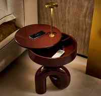 Table basse en fibre de verre de style moderne, petite, directement de l'usine, pour salon, canapé, table d'appoint, table de chevet ronde avec lampe, meubles de maison