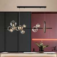Boule de verre de luxe nordique Led suspension pour salon Table à manger éclairage à la maison nouveauté Style lampe suspendue